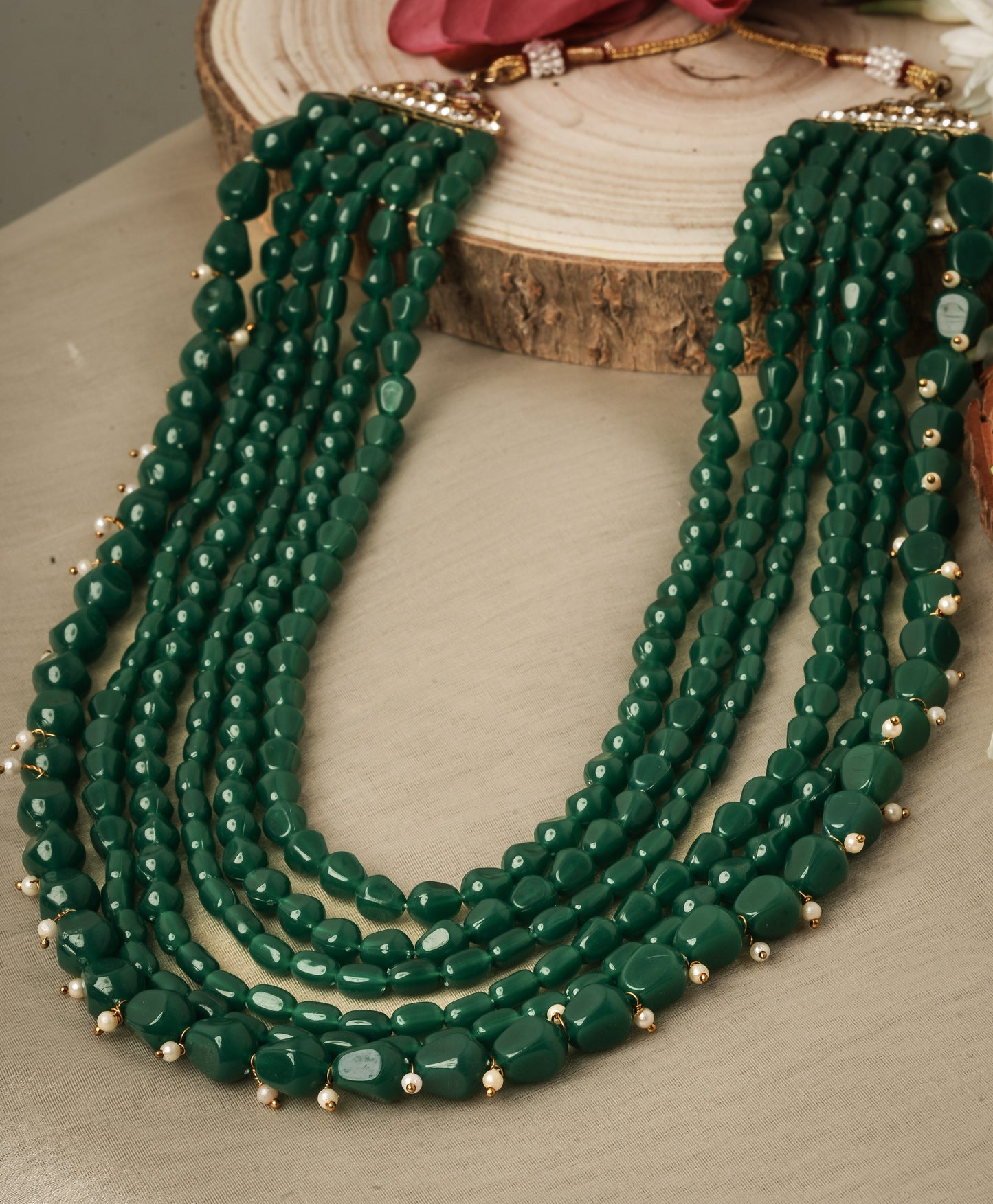 Green Alloy Necklace Sets