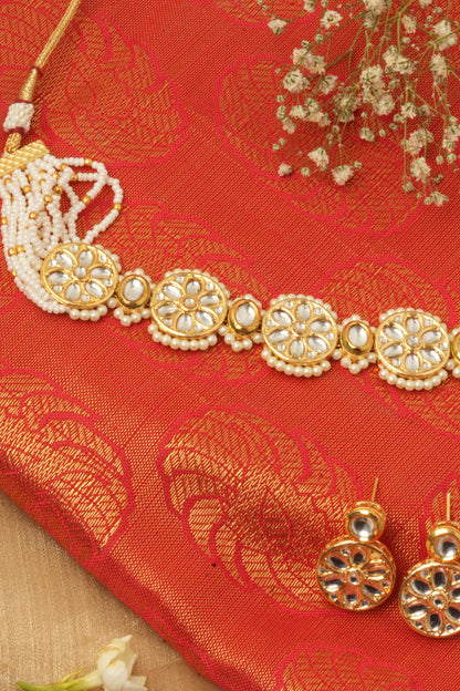 Kundan Studded Choker Set with Pearl Chain