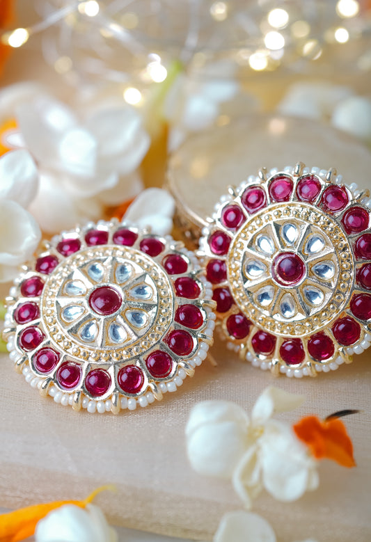 Traditional Gold Plated Stud Earrings