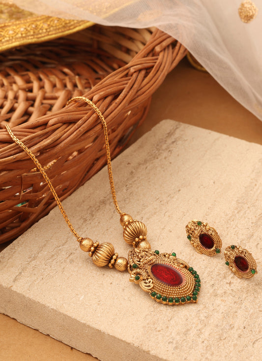 Festive Radiance Gold Plated Necklace Set