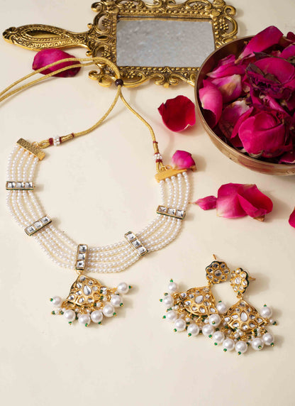 Pearl Kundan Choker Set