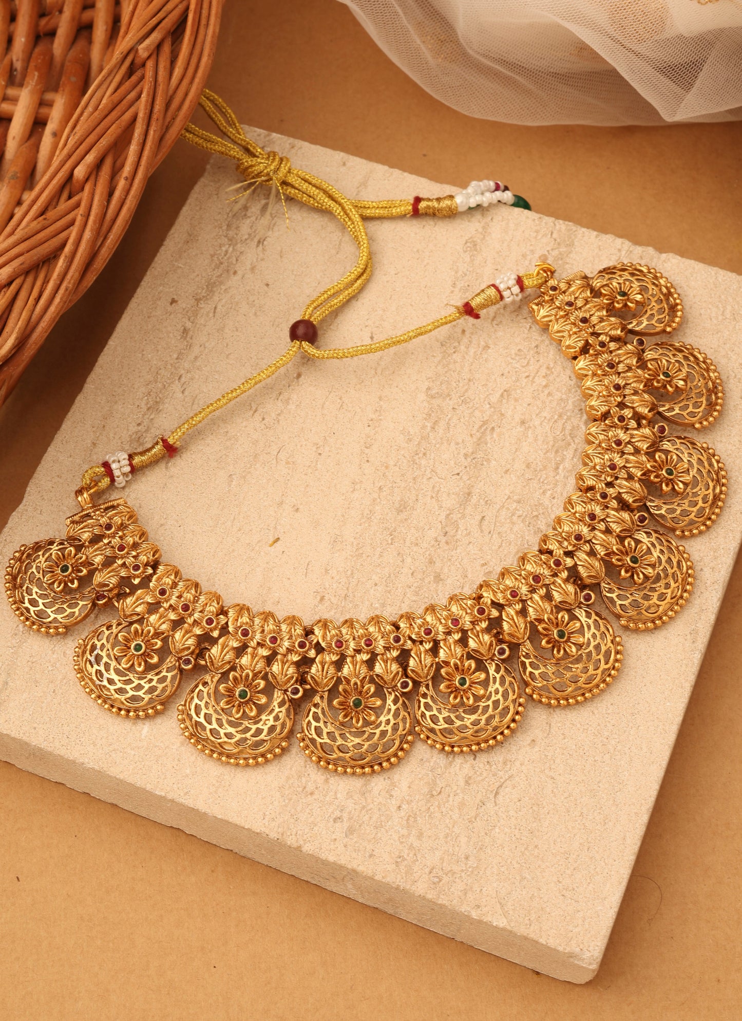 Subtle Elegance Gold Plated Necklace Set