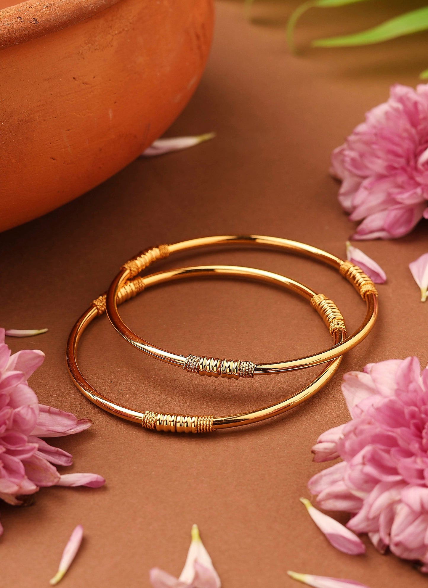 Classic Gold-Plated Plain Bangles