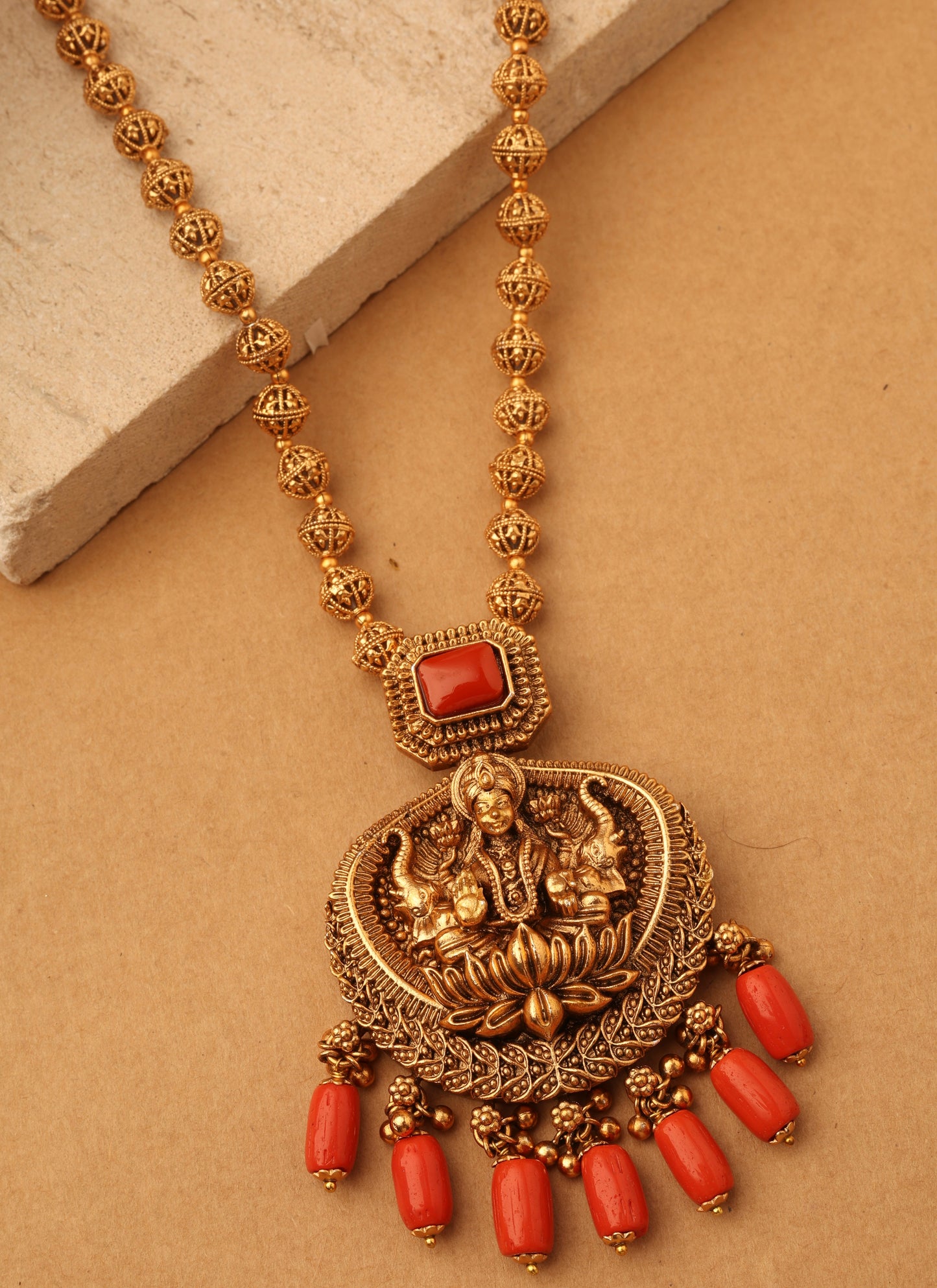 Lotus Blessings Lakshmi Necklace Set