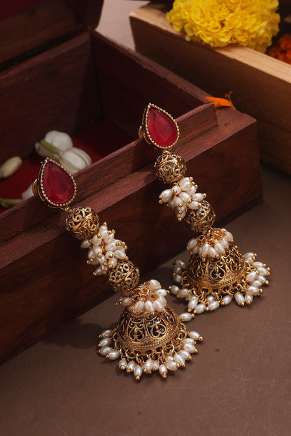 Classic Pearl Jhumki Earrings