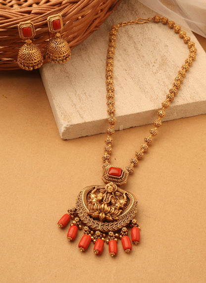 Lotus Blessings Lakshmi Necklace Set