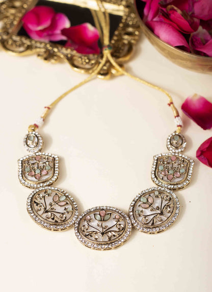 Royal Kundan Multicolour Pearl Choker Set