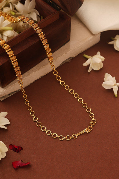 Long Gold Plated Necklace with American Diamond Pendant