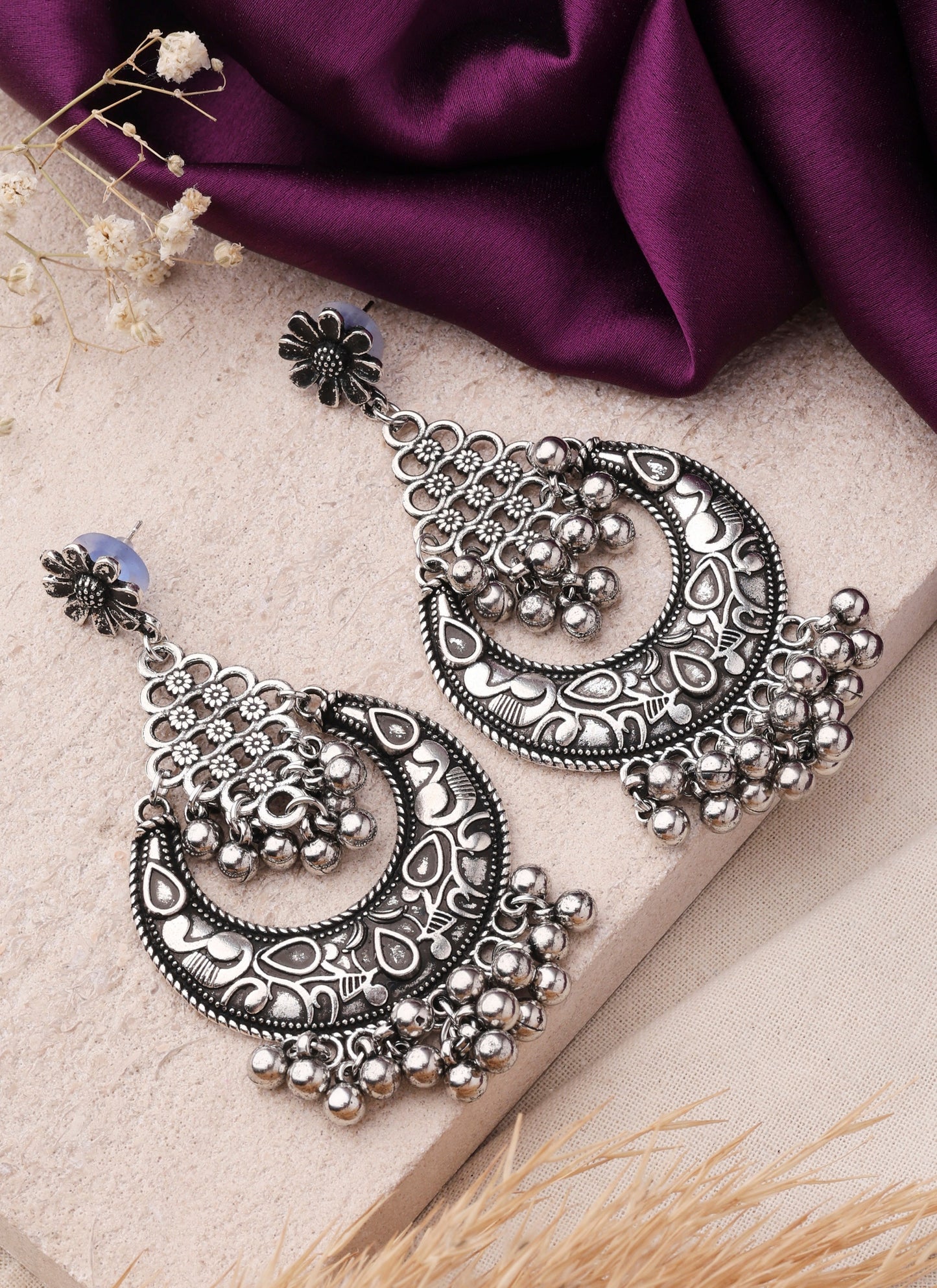 Oxidized Earrings with Ghungroo for Navratri