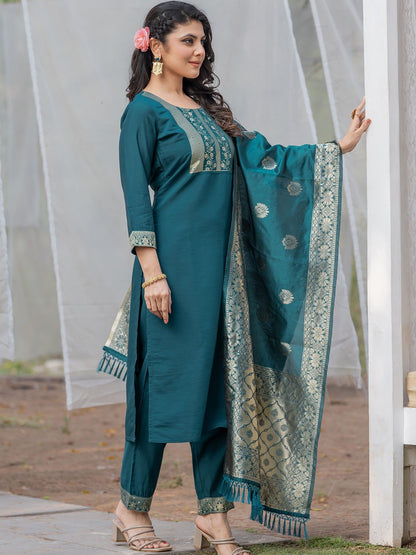 Rama Rayon Jacquard Kurta Pant with Dupatta