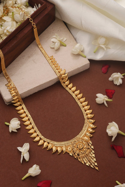 Gold Plated Long Necklace Set with Kari Accents