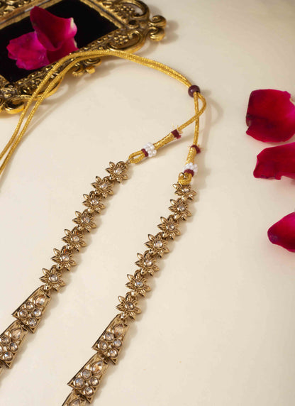 Gold Plated Kundan Long Necklace Set