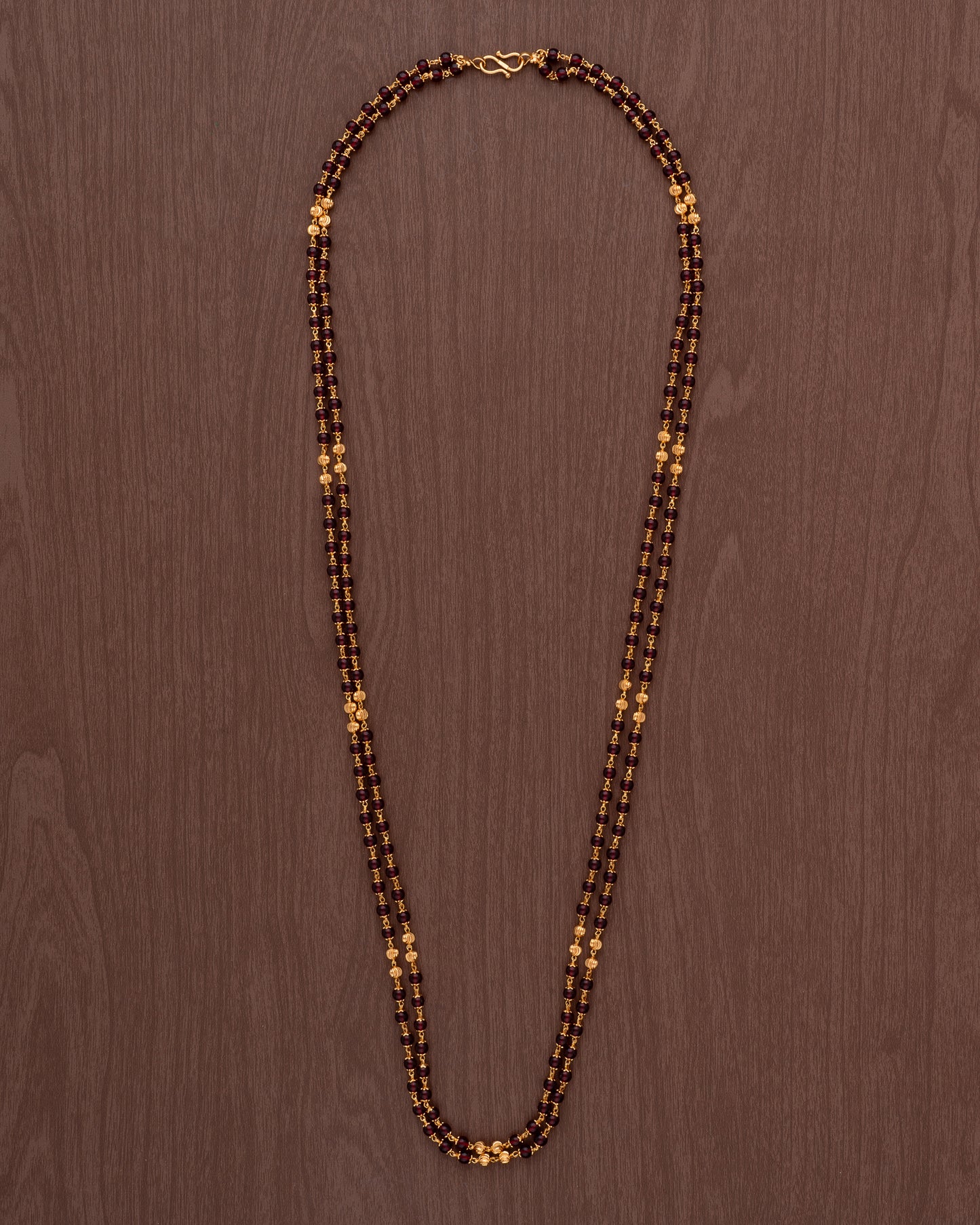 Maroon Beads Garnet Long Necklace