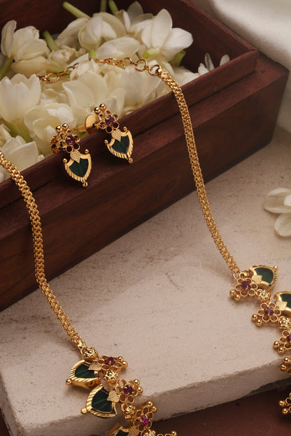 Gold Plated Palakka Necklace Set