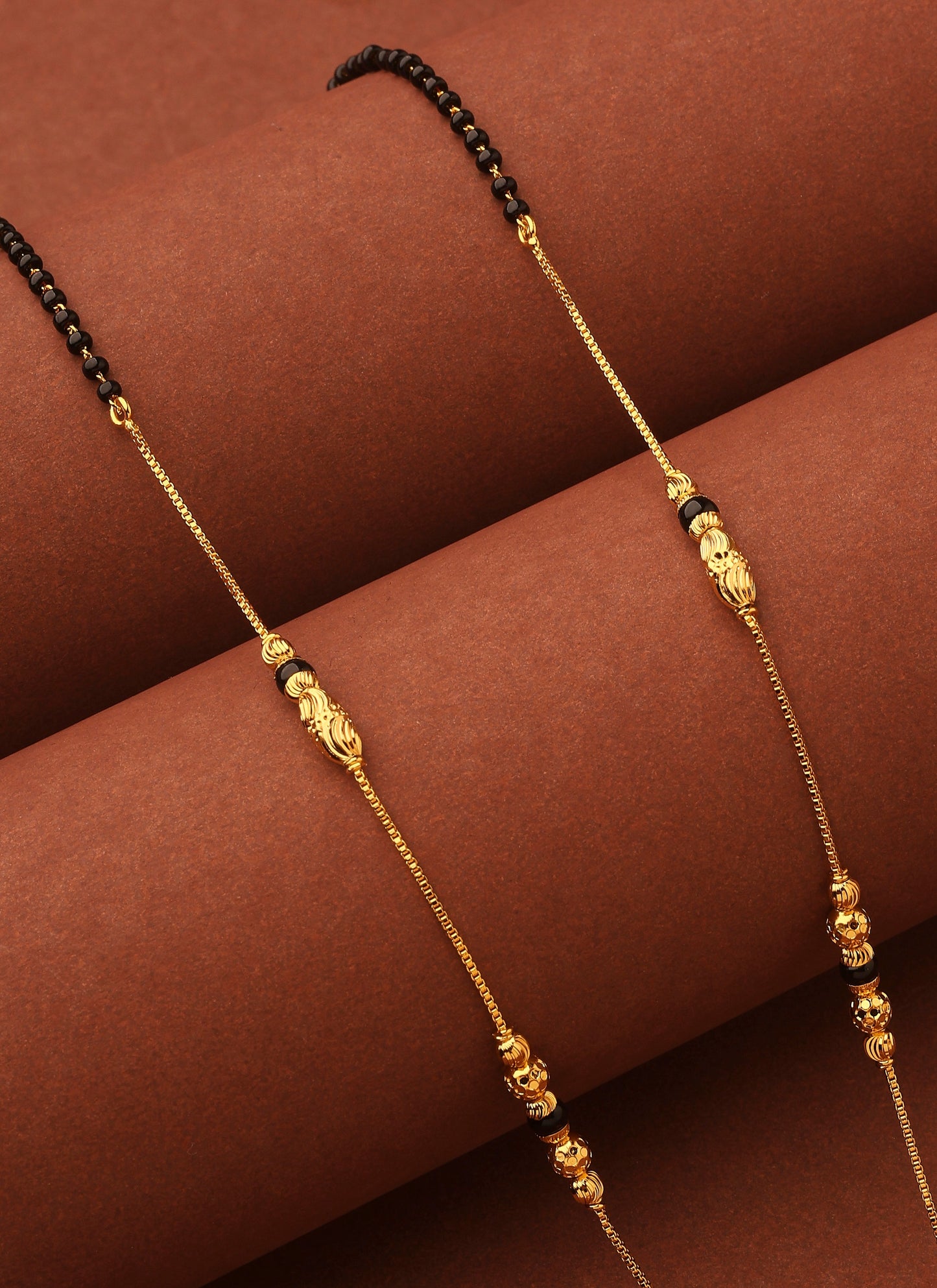 Gold-Plated Traditional Tali Mangalsutra with Floral Pendant