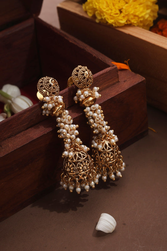 Classic Pearl Jhumki Earrings