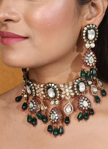 Kundan Stones Choker with Jaipur Jadau Work