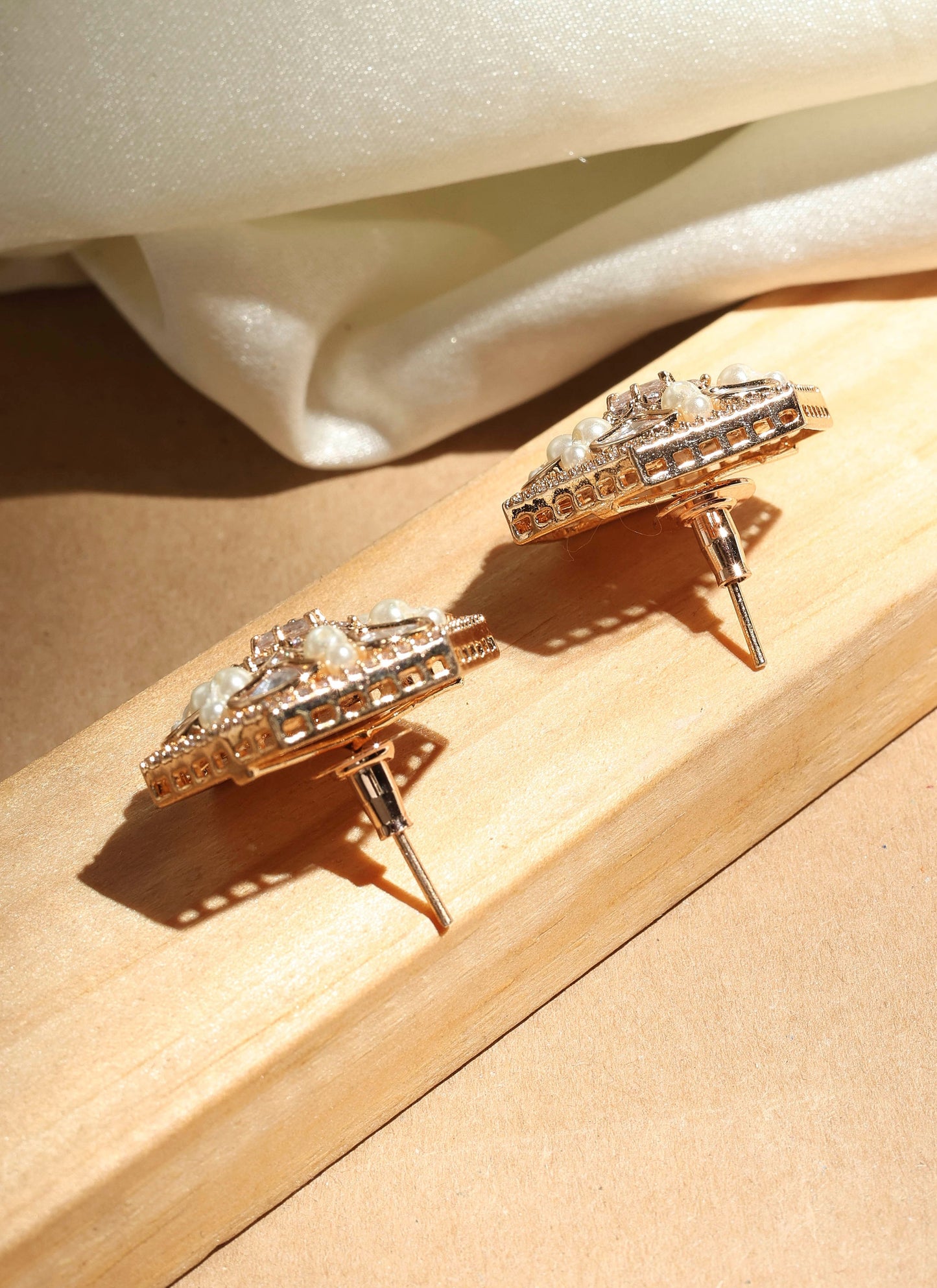 Elegant Statement Studs with American Stones