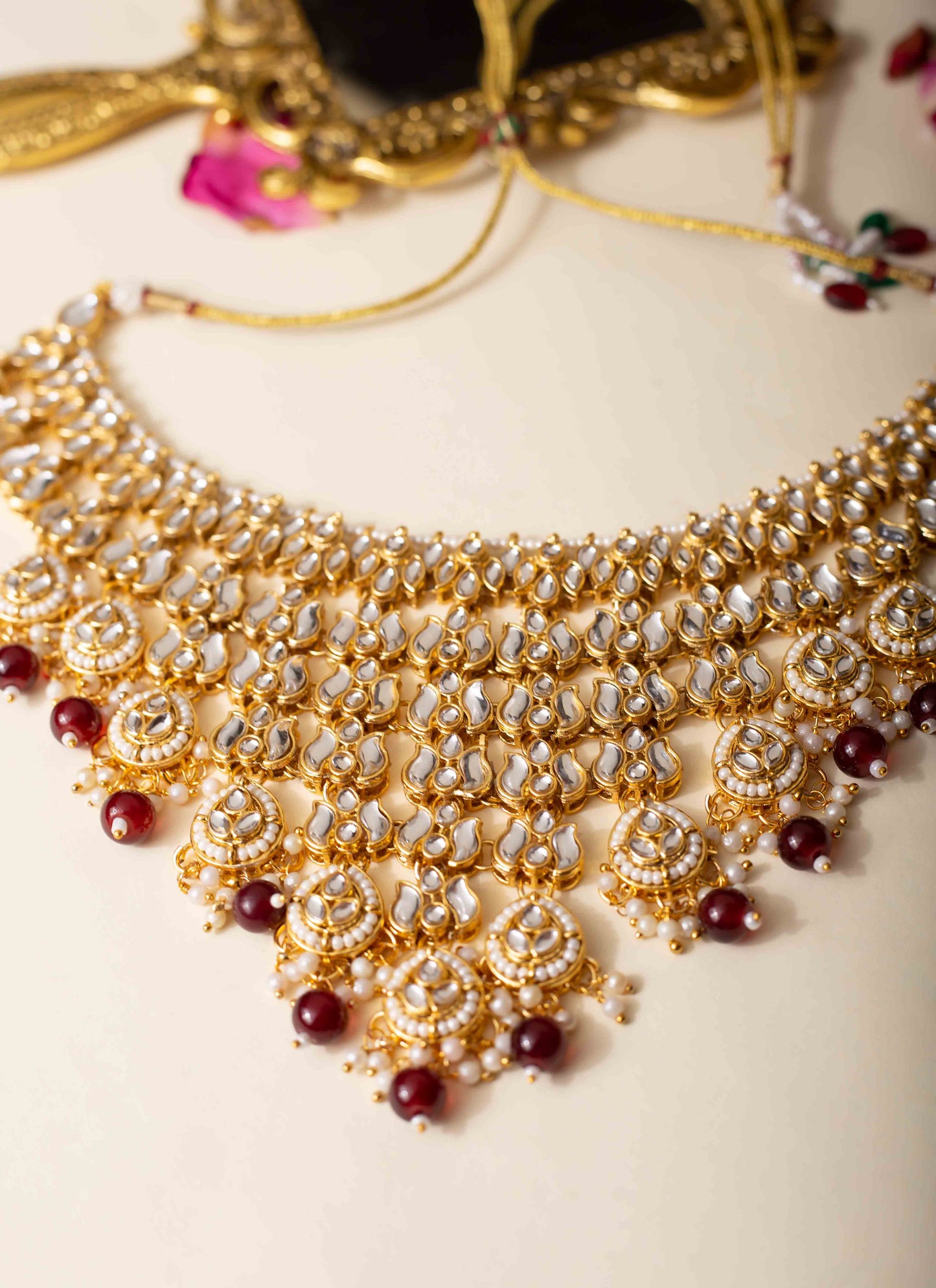 Kundan Pearl Bridal Choker Set