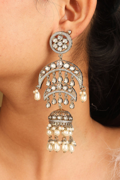 Traditional Kundan Gold Jhumkas