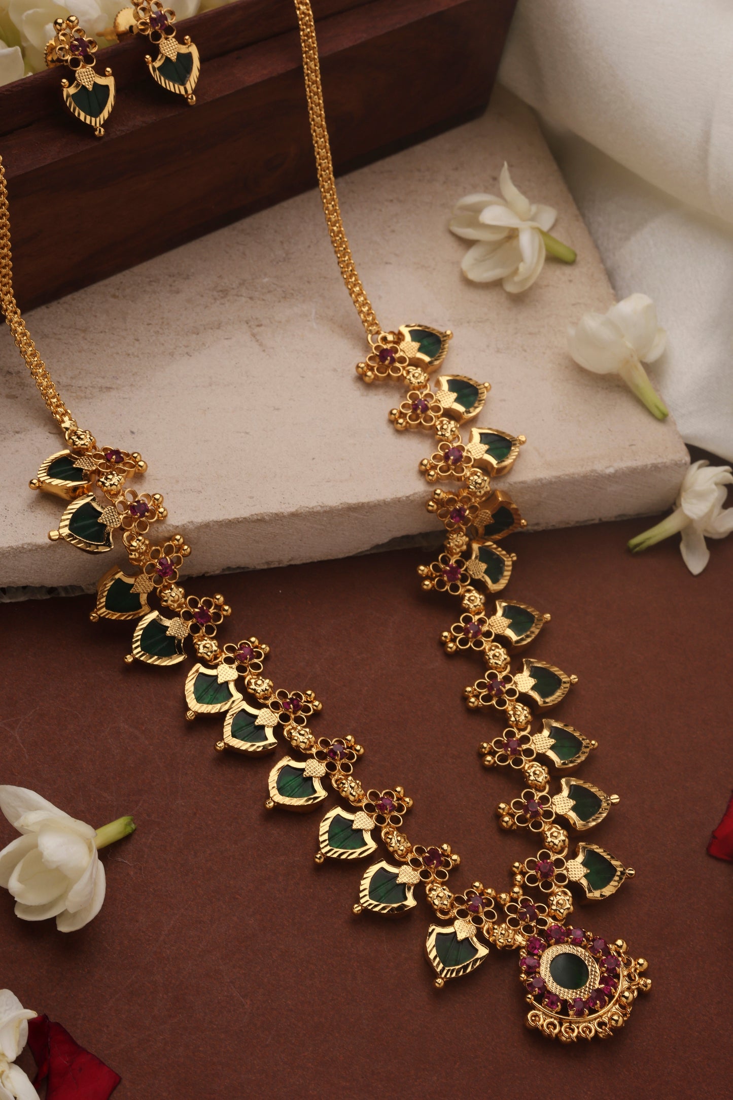 Gold Plated Palakka Necklace Set