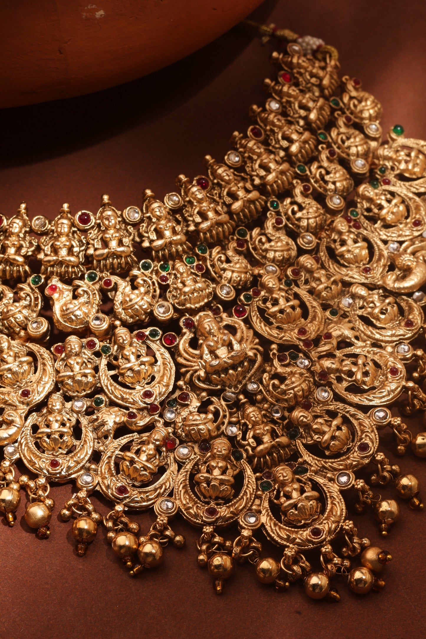 Bridal Choker with Laxmi Motif Temple Jewellery