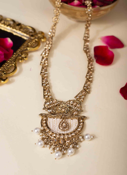 Gold Plated Kundan Long Necklace Set