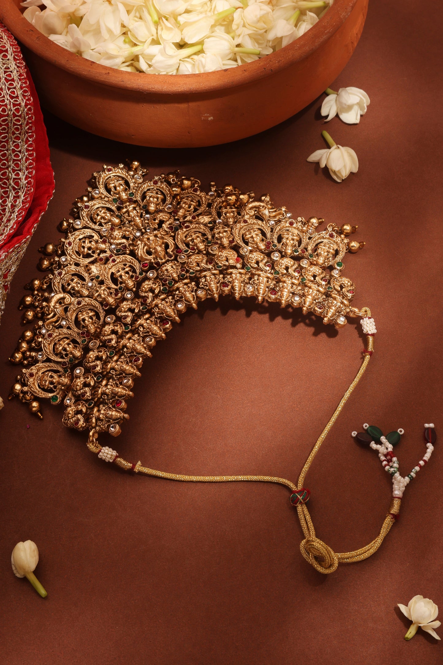 Bridal Choker with Laxmi Motif Temple Jewellery