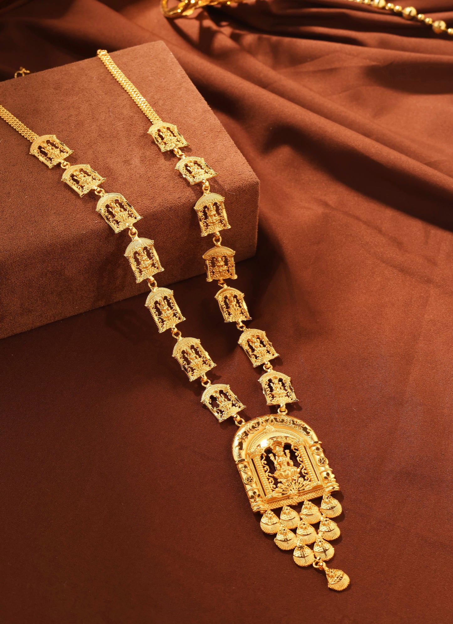 Antique Gold Plated Temple Jewellery Long Haram