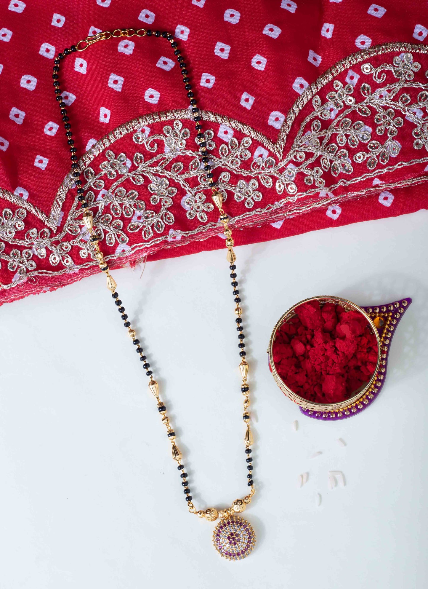 Gold Plated Black Bead Mangalsutra