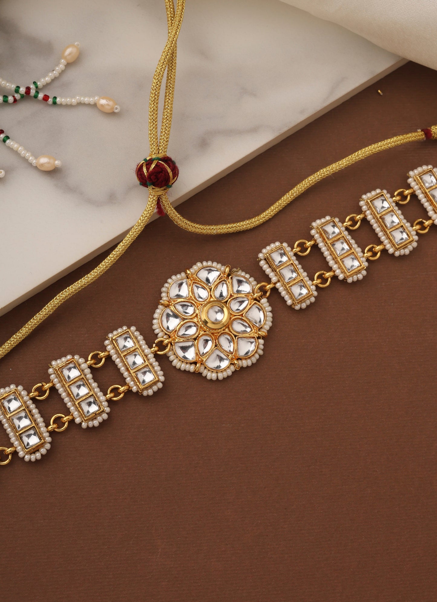 Kundan Choker Set with Floral Studs