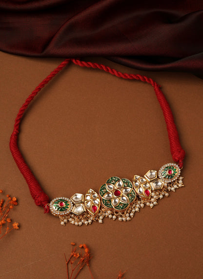 Kundan Choker Set with Meenakari Work