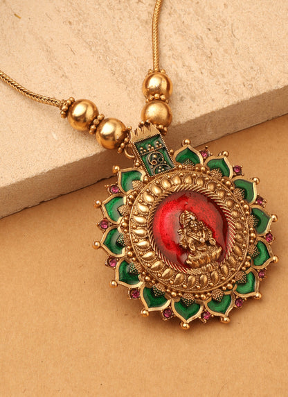 Sunlit Lakshmi Ruby Necklace Set