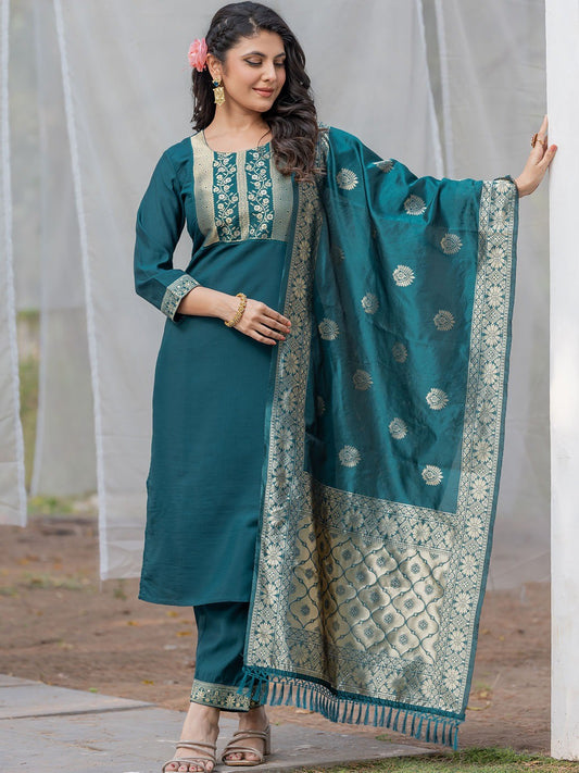 Rama Rayon Jacquard Kurta Pant with Dupatta