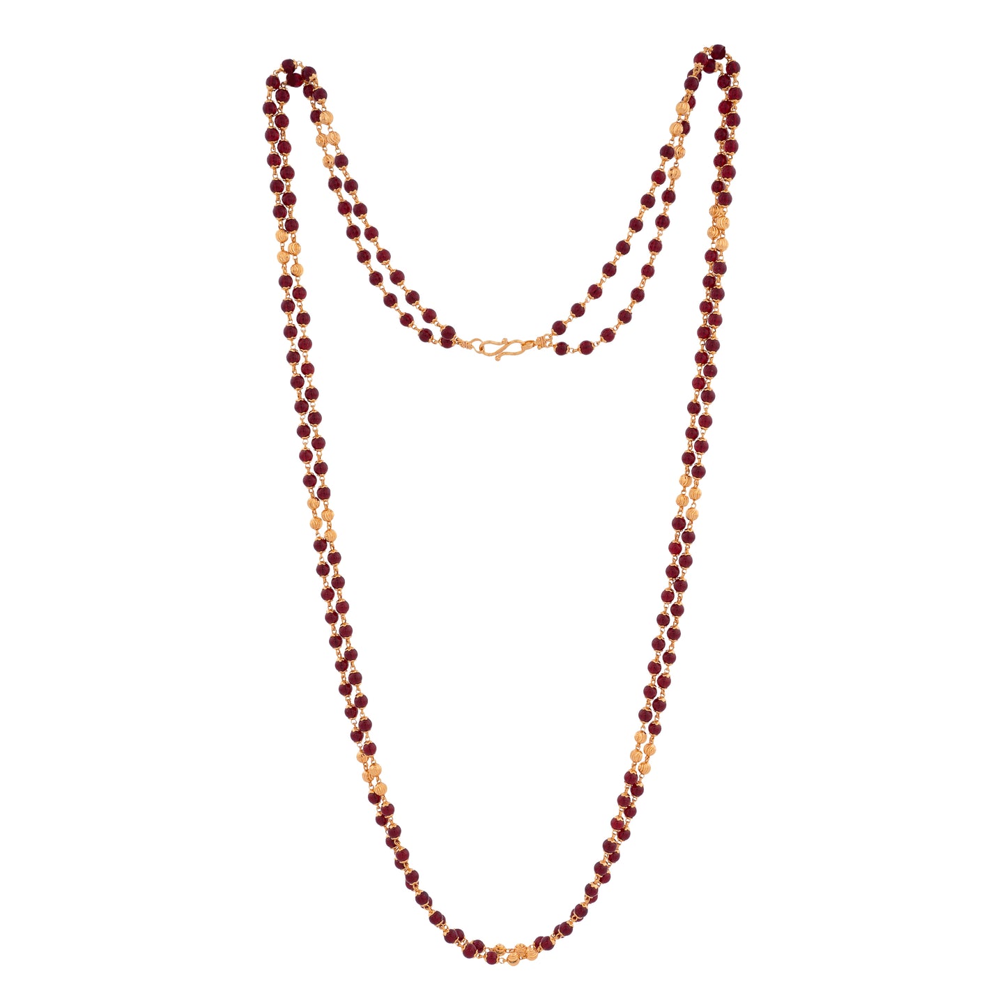 Maroon Beads Garnet Long Necklace