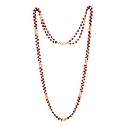 Maroon Beads Garnet Long Necklace