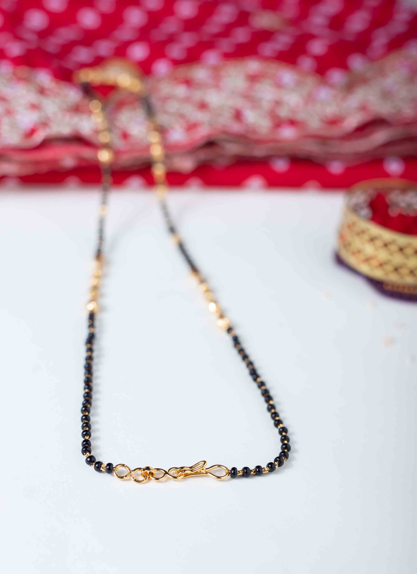 Gold Plated Black Bead Mangalsutra