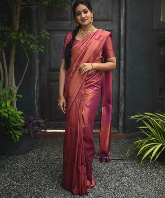 Maroon Kanjivaram Styled Art Silk Saree