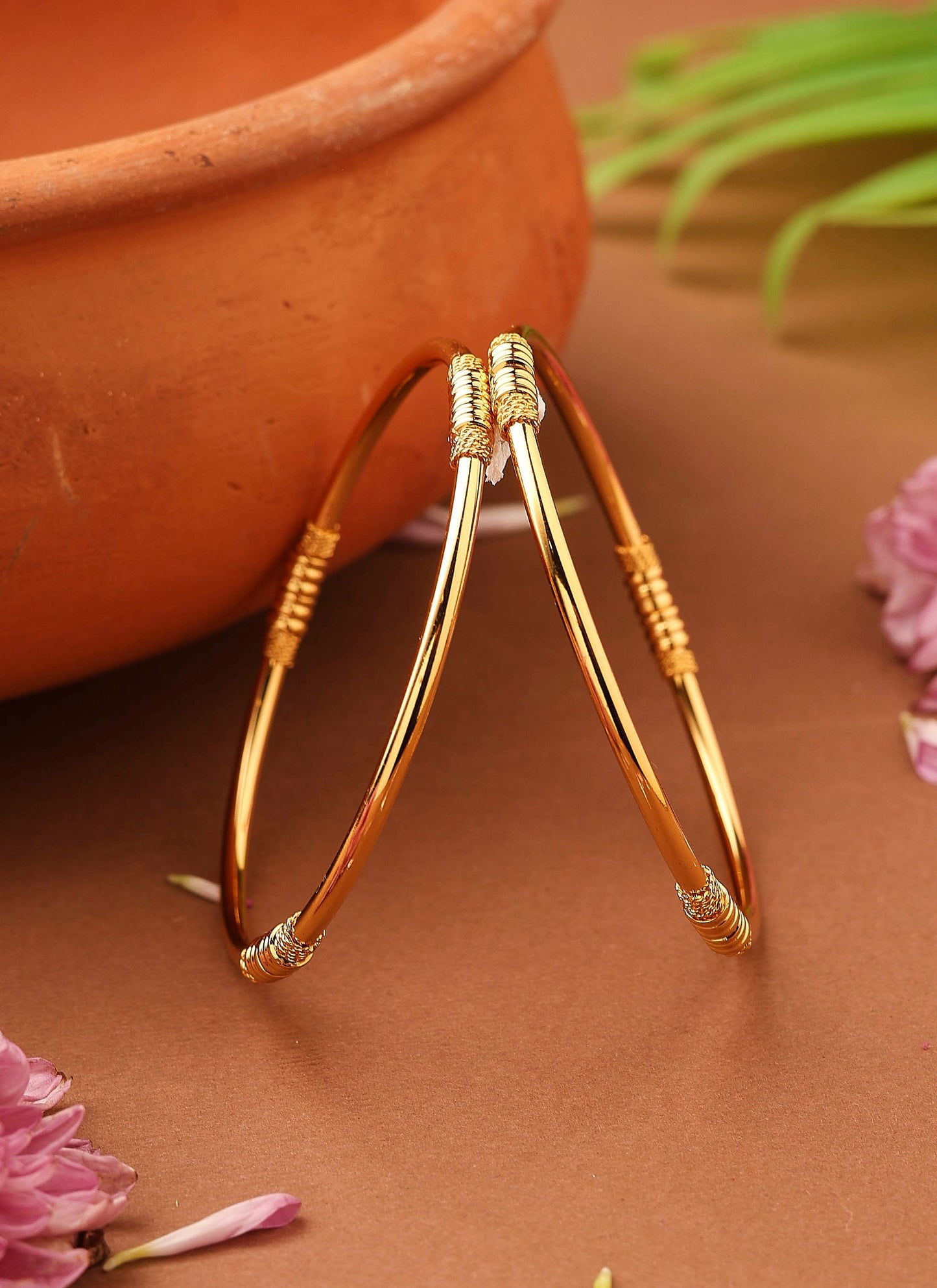 Classic Gold-Plated Plain Bangles