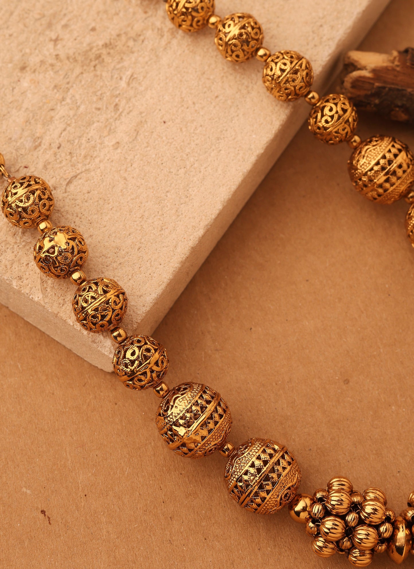 Gold Plated Temple Jewellery with Gold Ball Designs