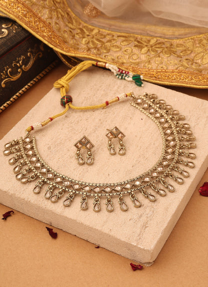 Transparent Elegance Gold Necklace Set