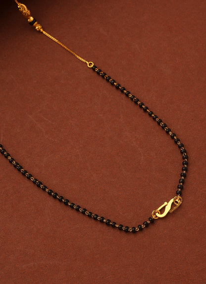 Gold-Plated Traditional Tali Mangalsutra with Floral Pendant