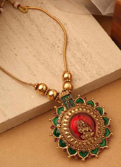 Sunlit Lakshmi Ruby Necklace Set