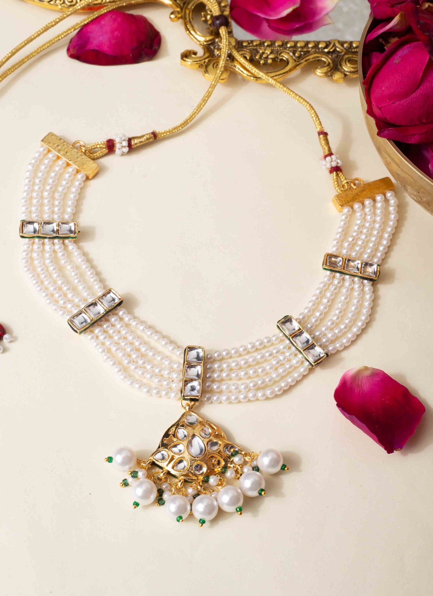 Pearl Kundan Choker Set