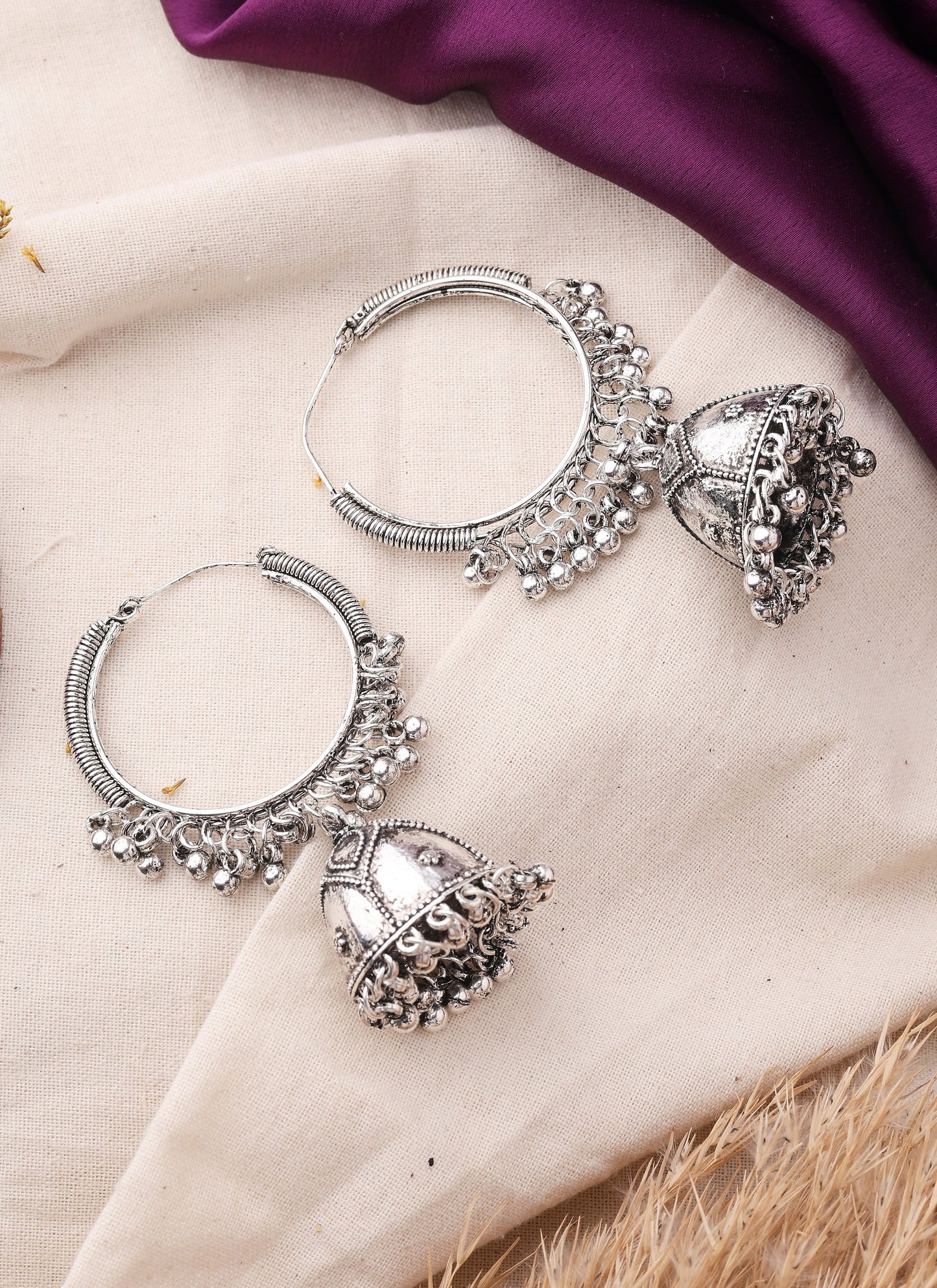 Silver Alloy Earrings