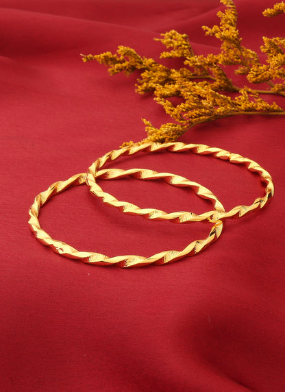Elegant Gold-Plated Twisted Bangles
