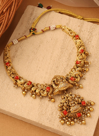 Floral Lakshmi Blossom Necklace Set