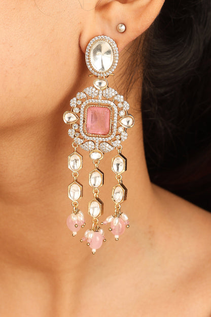 Kundan Necklace Set with Pink Stones