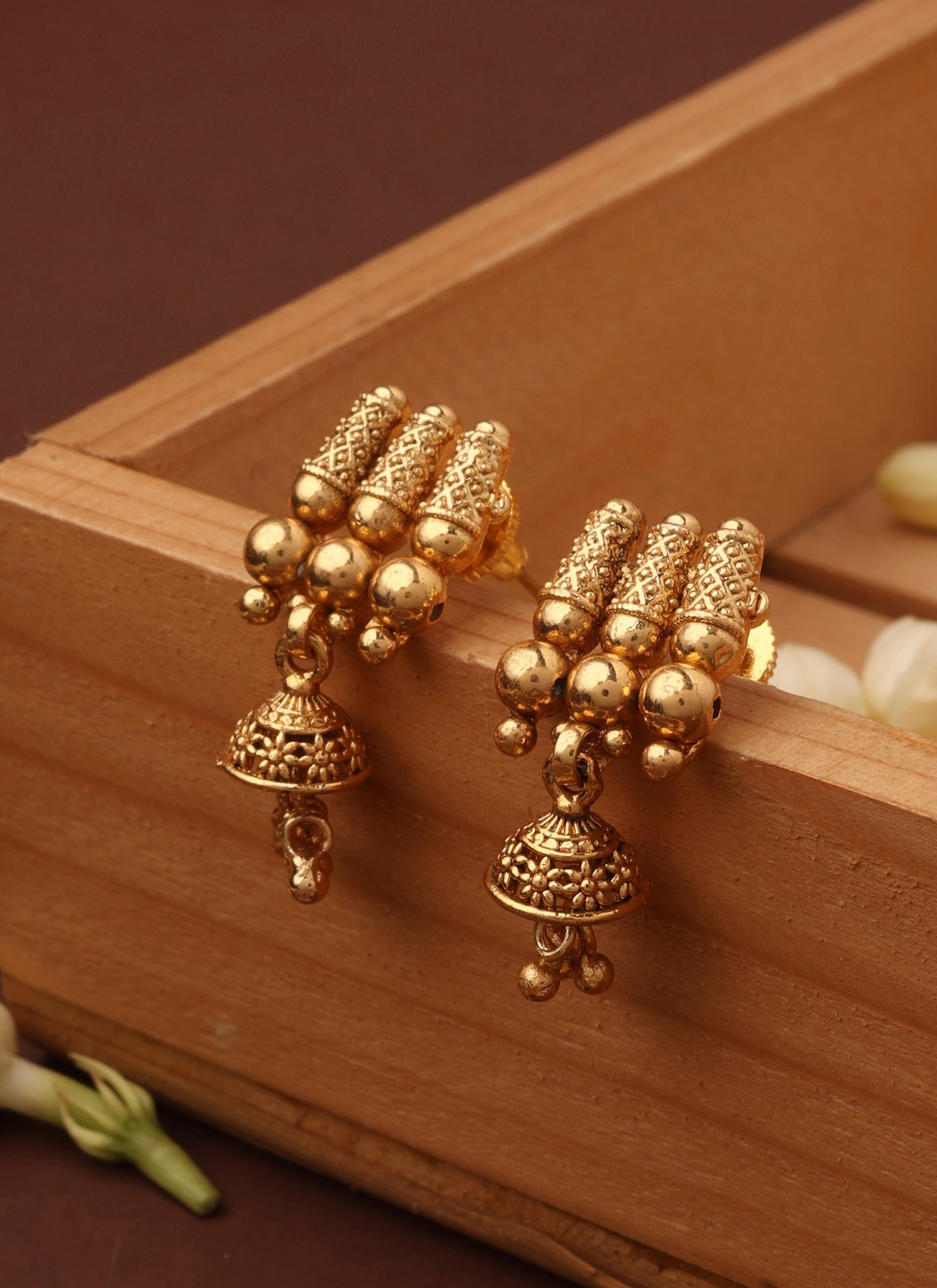 Gold Plated Temple Design Necklace Set