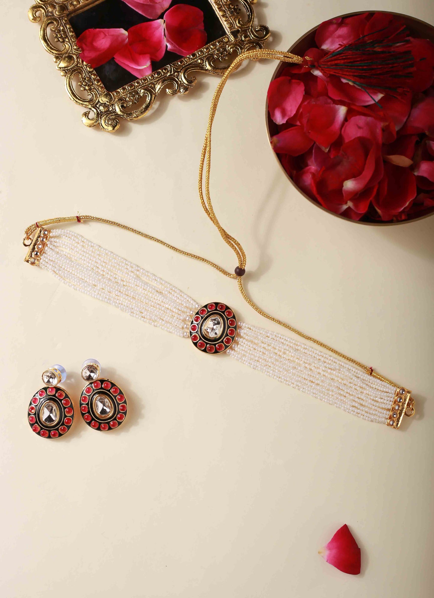 Royal Pearl Jaipur Jadau Choker Set